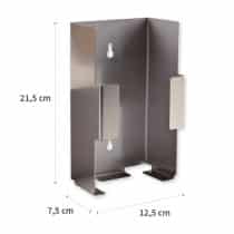 Handschoenen dispenser RVS met afmetingen