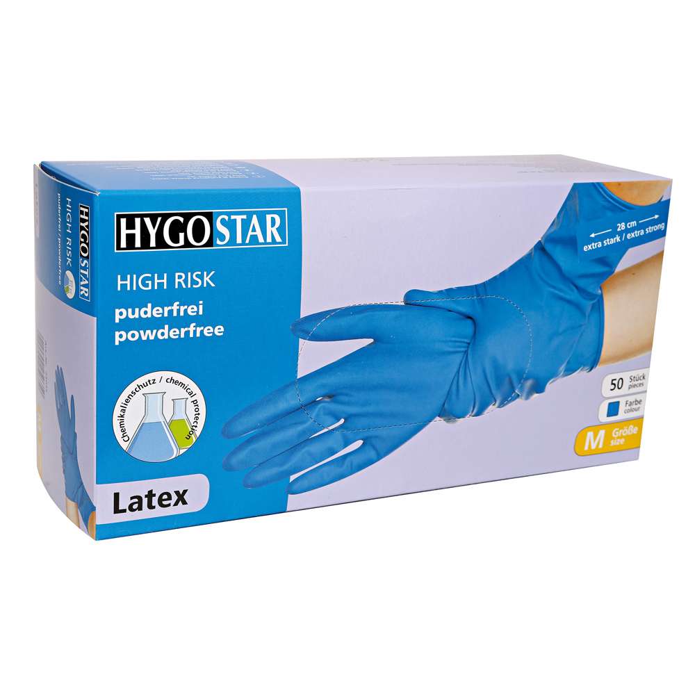 Lam huisvrouw Garderobe Latex handschoenen High Risk blauw - 2WINS - Disposables