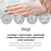 Vinyl wegwerp handschoenen zonder poeder 26869 - 26859 - 26819 - 26809 - 26829