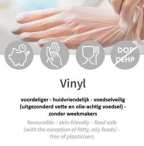 Vinyl wegwerp handschoenen zonder poeder 26869 - 26859 - 26819 - 26809 - 26829