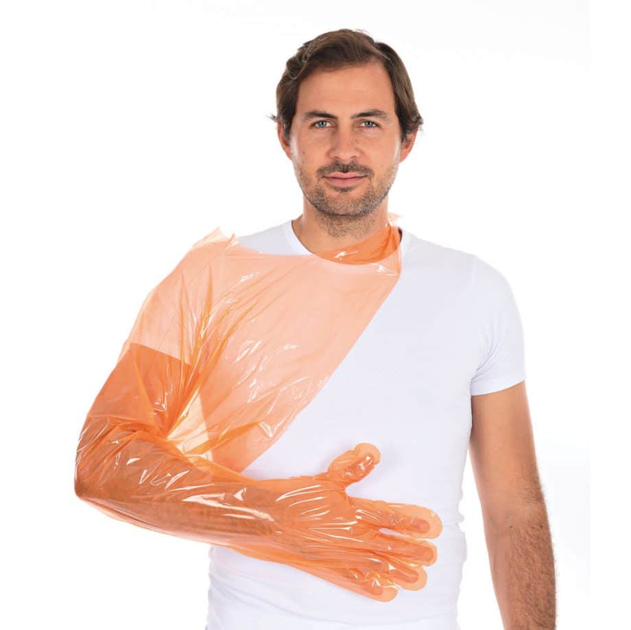 Hygostar veterinaire handschoenen oranje Softline extra long