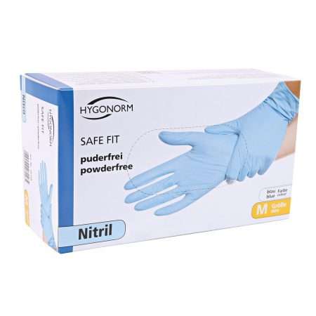 Hygonorm nitril handschoenen blauw Safe Fit 100 stuks 26108 - 26118 - 26158 - 26168