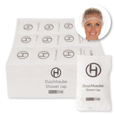 Hygiënische wegwerp douchemuts met elastiek, geschikt voor zorg en hospitality - wegwerp douchemutsen transparant