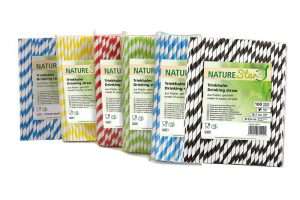 NatureStar papieren rietjes gekleurd Milieuvriendelijk en BIO afbreekbaar. Geschikt voor horeca en feestjes 42105 – 42106 – 42109 – 42111
