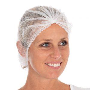 Haarnetjes wit clip cap schuin aanzicht