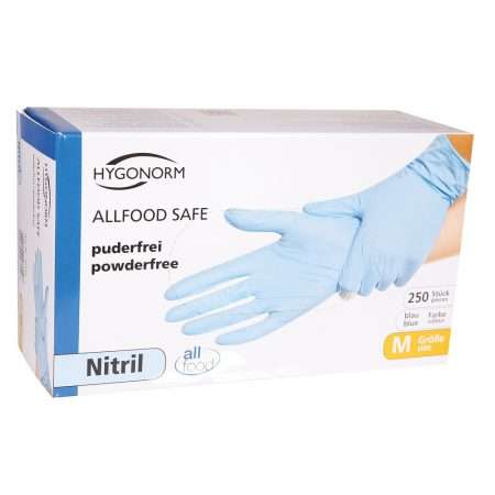 Hygonorm ALLFOOD SAFE nitril handschoenen - blauw - 250 stuks (26164 - 26154 - 26114 - 26104)