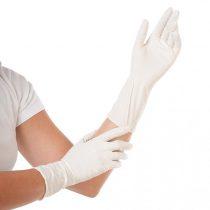 Nitril handschoenen poedervrij lange manchet 30 cm wit - gemaakt van zwaar nitril