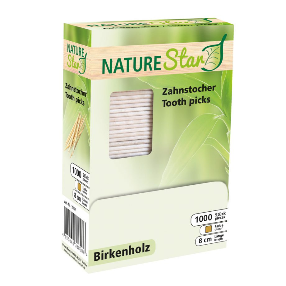 Houten tandenstokers in dispenserdoos 3882