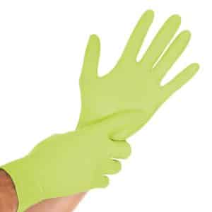 Groene nitril handschoenen - olie en vetbestendig - tegen virussen bacteriën en schimmels