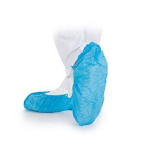 Schoenovertrek blauw met gestructureerde zool