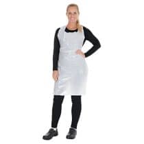 Wegwerpschort 18 micron (69x107cm) 100st. wit voor bijvoorbeeld keuken en catering