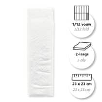 Wit servet, 23 x 23 cm, 2-laags, 1-12 vouw