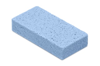 Rechthoekige pedicure puimsteen - per stuk in folie - Blauw