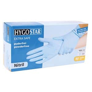 Doos Hygostar Nitril Handschoenen Extra Safe – extra sterke, latexvrije wegwerphandschoenen